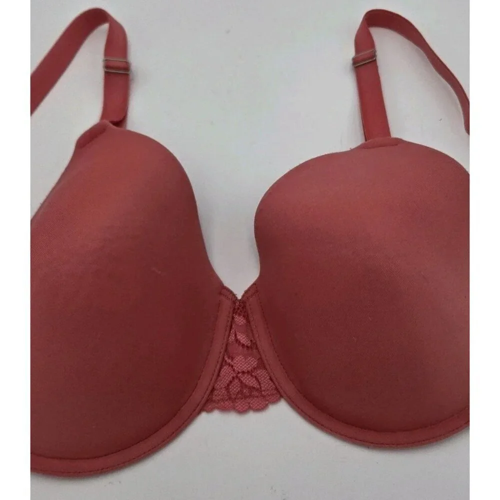 Maidenform One Fab Fit Custom Lift Underwire Bra Womens 36D Pink Lace 7009 27701